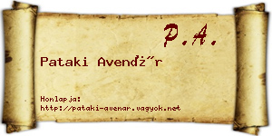 Pataki Avenár névjegykártya